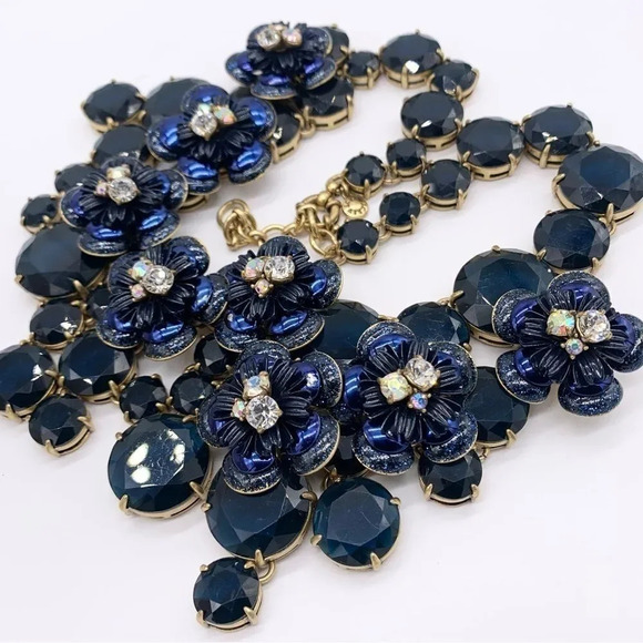 J. Crew Midnight Floral Navy Necklace - Picture 5 of 7